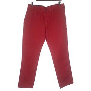 NWT Gap Mens Lived In Tapered Khaki Pants 32x30 Red Relaxed Fit Comfortable Styl